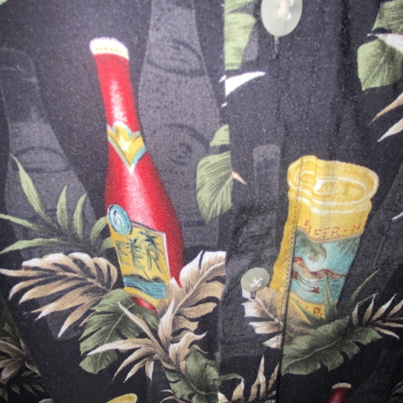 Pierre Cardin Tropical Beer Button Down Shirt - Picture 3 of 4
